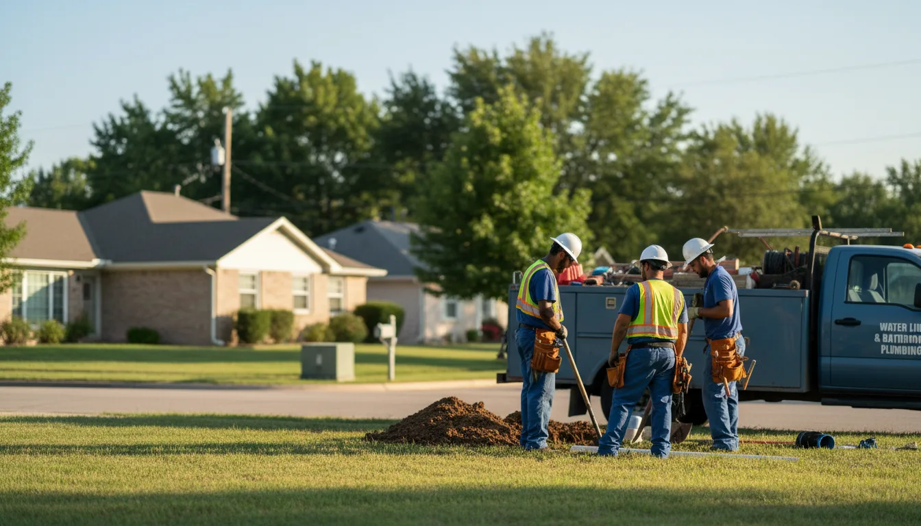 Residential water line and bathroom plumbing service in Wingo, KY